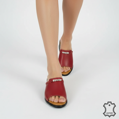 Papuci piele naturala Viva2 Red