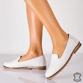 Balerini piele naturala Solivana White