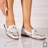 Balerini piele naturala Amarilla 3 White