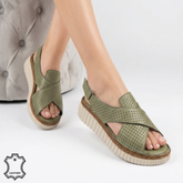 Sandale piele naturala Neamt Green