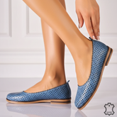 Balerini piele naturala Nerisa JeansBlue