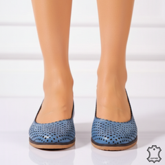 Women's natural leather ballerinas Nerisa Blue