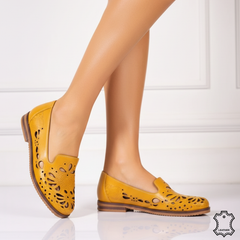 Balerini piele naturala Amarilla 2 Mustard