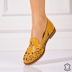 Balerini piele naturala Amarilla 2 Mustard