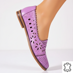 Balerini piele naturala Amarilla Mov