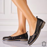 Balerini piele naturala Amarilla 2 Black