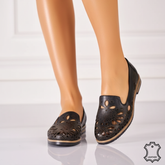 Balerini piele naturala Amarilla 3 Black