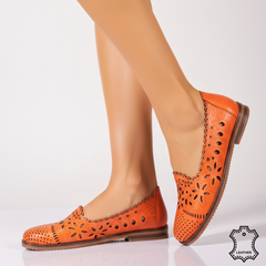 Balerini piele naturala Amarilla Orange
