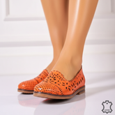 Balerini piele naturala Amarilla Orange