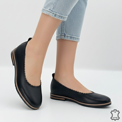 Balerini piele naturala Levora Black