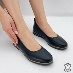 Balerini piele naturala Levora Black
