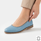 Balerini piele naturala Levora JeansBlue