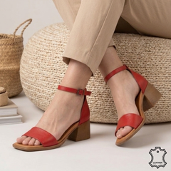 Sandale cu toc Piele Nautala Brisa Red