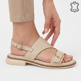 Sandale piele naturala Snagov Beige