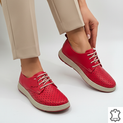 Pantofi Piele Naturala Calida Red