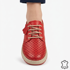 Pantofi Piele Naturala Calida Red