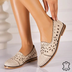 Women's genuine leather ballerinas Amarilla Beige