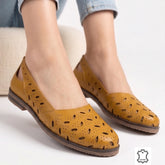 Balerini piele naturala Soleva Mustard