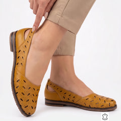 Balerini piele naturala Soleva Mustard