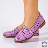 Women's genuine leather ballerinas Amarilla Purple