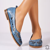 Women's genuine leather ballerinas Amarilla 2 Blue