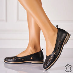 Women's genuine leather ballerinas Amarilla 2 Black