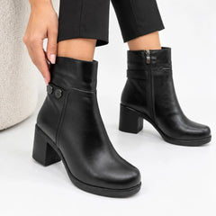Botine piele naturala Zurich Black