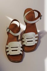 Sandale dama cu toc piele naturala Caleta bej