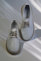 Pantofi dama casual piele naturala Calida alba