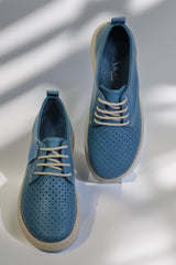 Pantofi dama casual piele naturala Calida albastra