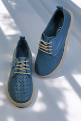 Pantofi dama casual piele naturala Calida albastra