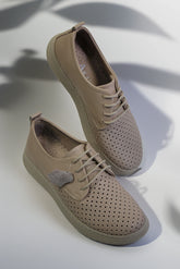 Pantofi dama casual piele naturala Calida bej