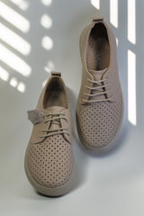 Pantofi dama casual piele naturala Calida bej