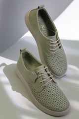 Pantofi dama casual piele naturala Calida verde avocado