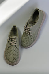 Pantofi dama casual piele naturala Calida verde avocado