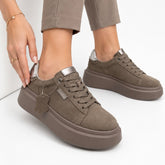 Pantofi piele naturala Lyon Beige Inchis