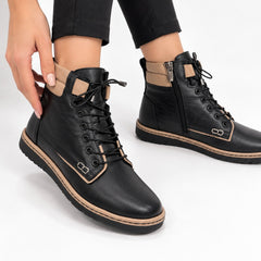 Ghete piele naturala Alanya Black/Vision