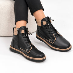 Ghete piele naturala Alanya Black/Vision