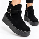 Ghete piele intoarsa Lahey Black