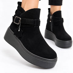 Ghete piele intoarsa Lahey Black