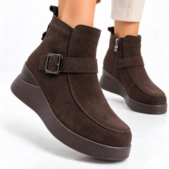 Ghete piele intoarsa Tilburg Brown