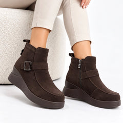 Ghete piele intoarsa Tilburg Brown