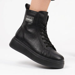 Ghete piele naturala Lille Black