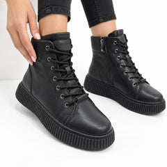 Ghete piele naturala Leiden Black