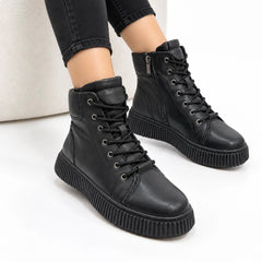 Ghete piele naturala Leiden Black