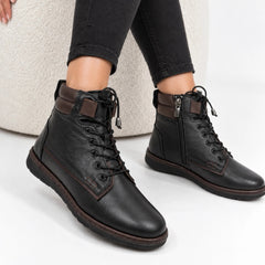 Ghete piele naturala Alanya Black/Brown