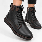 Ghete piele naturala Alanya Black/Brown
