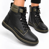 Ghete piele naturala Alanya Black/Green