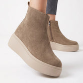 Ghete piele intoarsa Marsilia Beige Inchis