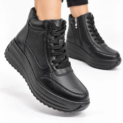 Ghete piele naturala Breda Black